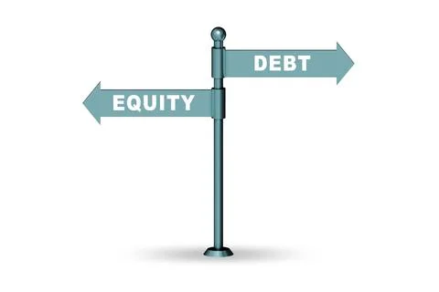Debt or equity concept as financing options Stock Illustration