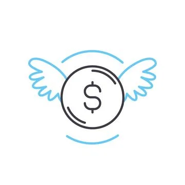 Debt problems line icon, outline symbol, vector illustration, concept sign イラスト素材