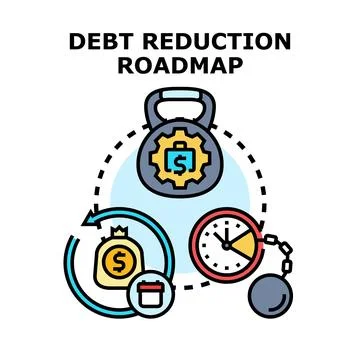 Debt reduction roadmap planning financial freedom vector concept Stock Illustration