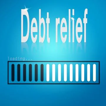 Debt relief blue loading bar Stock Illustration