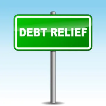 Debt relief signpost Stock Illustration