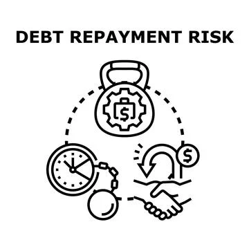 Debt repayment risk concept vector illustration Ilustração Stock