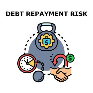 Debt repayment risk concept vector illustration Ilustração Stock
