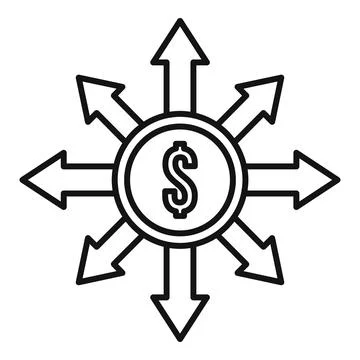 Debt restructuring icon, outline style Stock Illustration