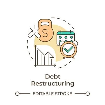 Debt restructuring multi color concept icon Illustration