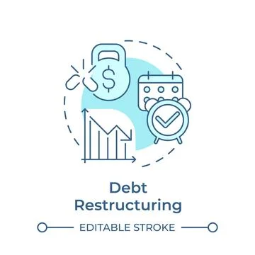 Debt restructuring soft blue concept icon Illustration