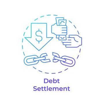 Debt settlement blue gradient concept icon Stock Illustration