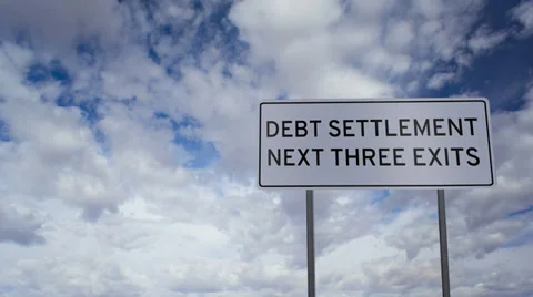 Debt Settlement Sign Clouds Timelapse Stock Footage 35965883