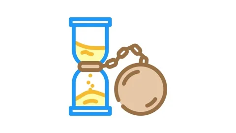 Debt time management color icon animation Stock Footage 327264872