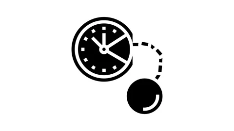 Debt time management glyph icon animation Stock Footage 326150718