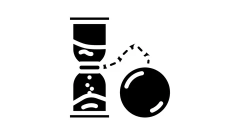 Debt time management glyph icon animation Stock Footage 326741216