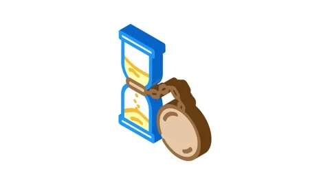 Debt time management isometric icon animation Stock Footage 327287090