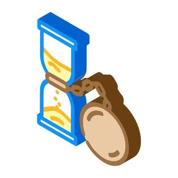 Debt time management isometric icon vector illustration Stock-Illustration