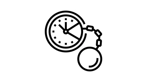 Debt time management line icon animation Stock Footage 326130203