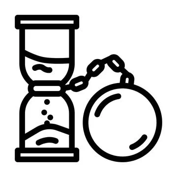 Debt time management line icon vector illustration Stock-Illustration