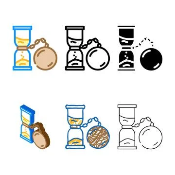 Debt variants time management color icon vector Ilustración de archivo