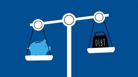 Debt vs saving Stock Footage 304086666