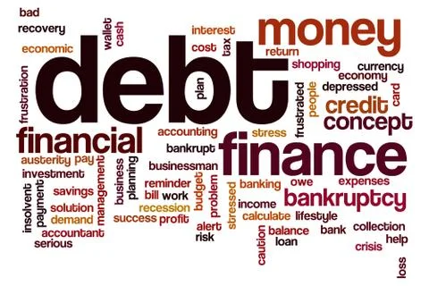 Debt word cloud concept Stock Illustration