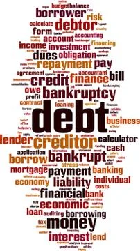 Debt word cloud Stock Illustration