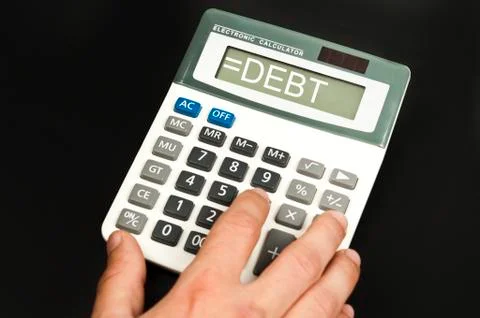 Debt word Stock Photos