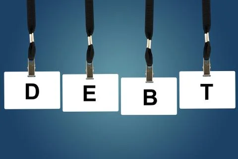 Debt word Stock Photos