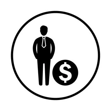 Debtor, loan icon. Black vector design. Stock Illustration