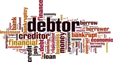 Debtor word cloud Stock Illustration