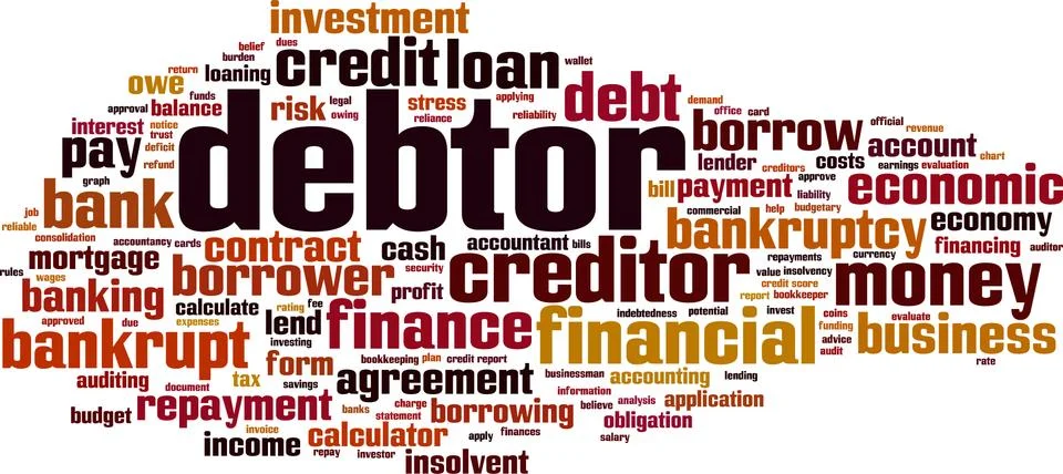 Debtor word cloud Stock Illustration