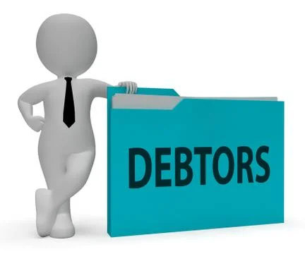 Debtors Folder Indicates Lender Debt 3d Rendering Stock Illustration