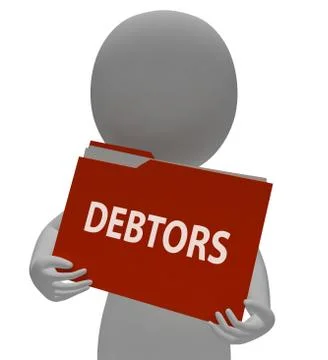 Debtors Folder Shows Organization Files 3d Rendering Stock Illustration