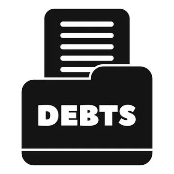 Debts folder containing loan documents for banking Stock Illustration