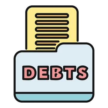 Debts folder icon representing financial obligations Stock-Illustration