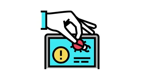Debug fixing color icon animation Stock Footage 163786249