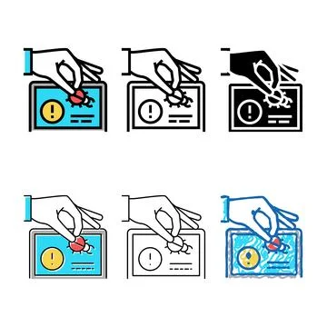 Debug fixing designs color icon vector 스톡 일러스트