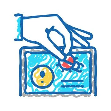 Debug fixing icon doodle illustration Stock Illustration