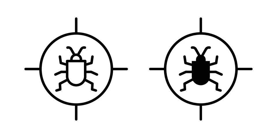 Debug icon black vector isolated on white Stock Illustration