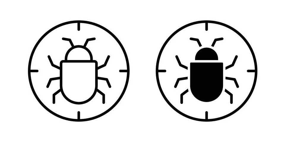 Debug icon concept logo design collection Stock Illustration
