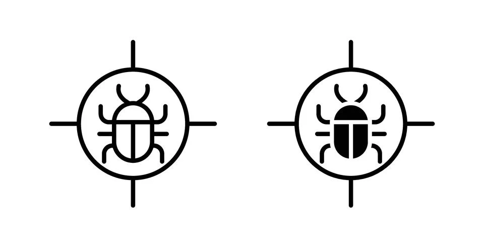 Debug icon modern style vectors set Stock Illustration