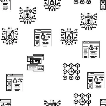 Debug Research And Fix Vector Seamless Pattern Stock Illustration