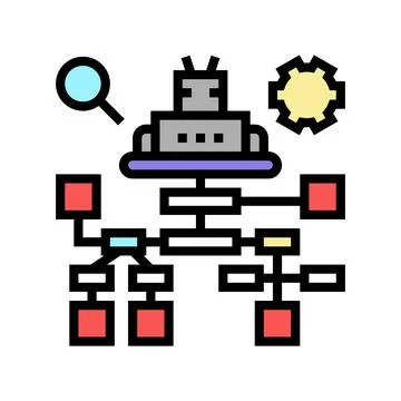 Debug researching and fixing color icon vector illustration 스톡 일러스트