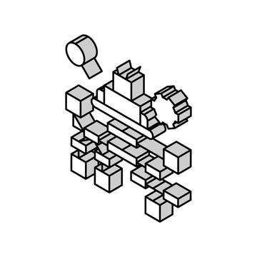 Debug researching and fixing isometric icon vector illustration Stock Illustration