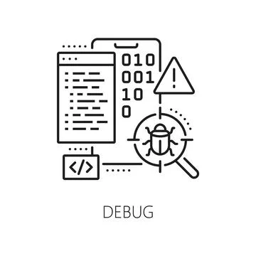 Debug, web app develop and optimization icon Stock Illustration