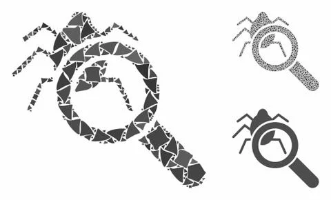 Debugger explorer Composition Icon of Raggy Pieces Stock Illustration