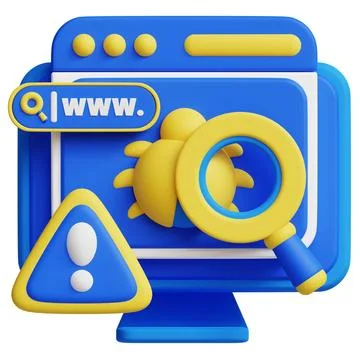 Debugging 3d icon illustration. Stock Photos