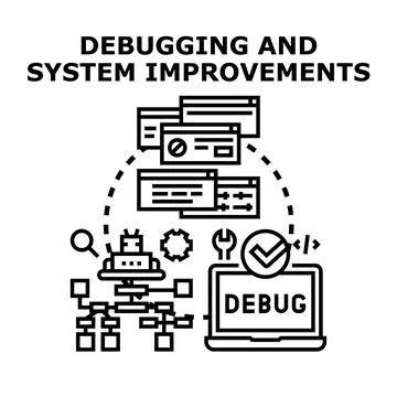 Debugging and system improvements concept vector illustration Stock Illustration