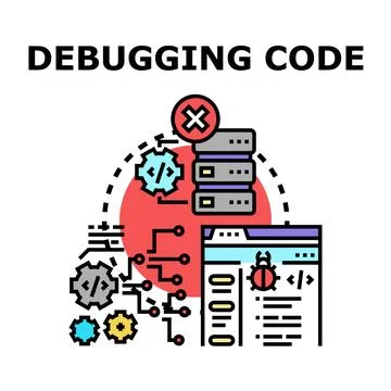 Debugging code fixing software program errors Illustration