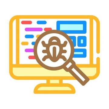 Debugging code software color icon vector illustration 스톡 일러스트