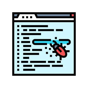 Debugging code software color icon vector illustration 스톡 일러스트