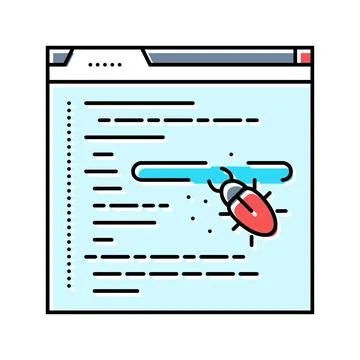 Debugging code software color icon vector illustration Stock Illustration