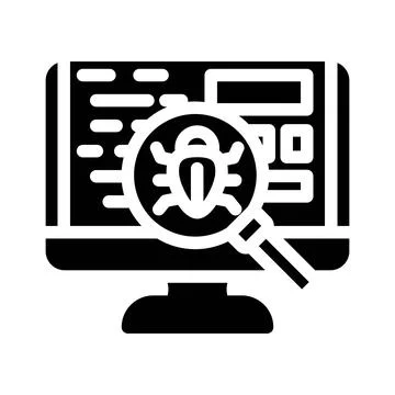 Debugging code software glyph icon vector illustration Stock Illustration